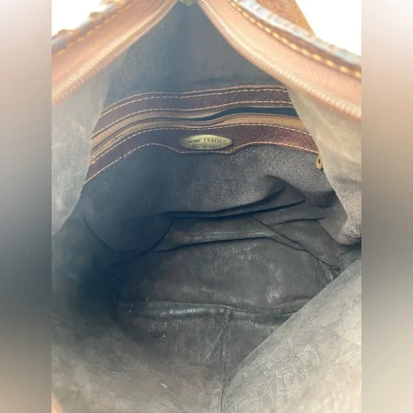 Vintage Italian Leather Backpack Brown Distressed Patina Made in Italy - Picture 8 of 8